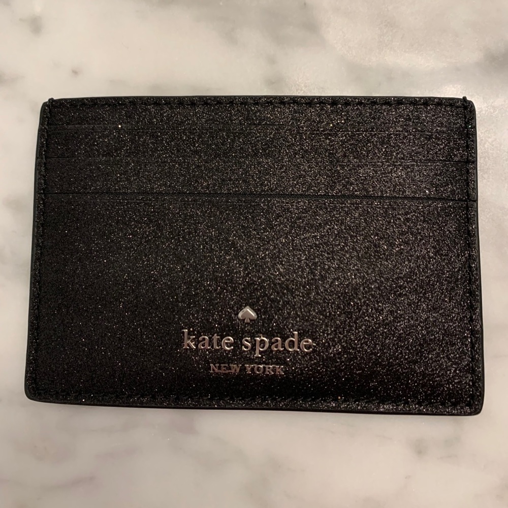 Kate Spade Black Glitter Card Holder ♠️